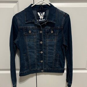 White Mark Dark Indigo Jean Jacket